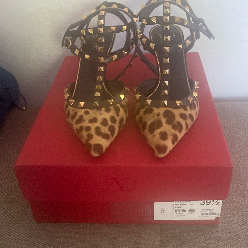 Valentino leopard Rockstud  shoes